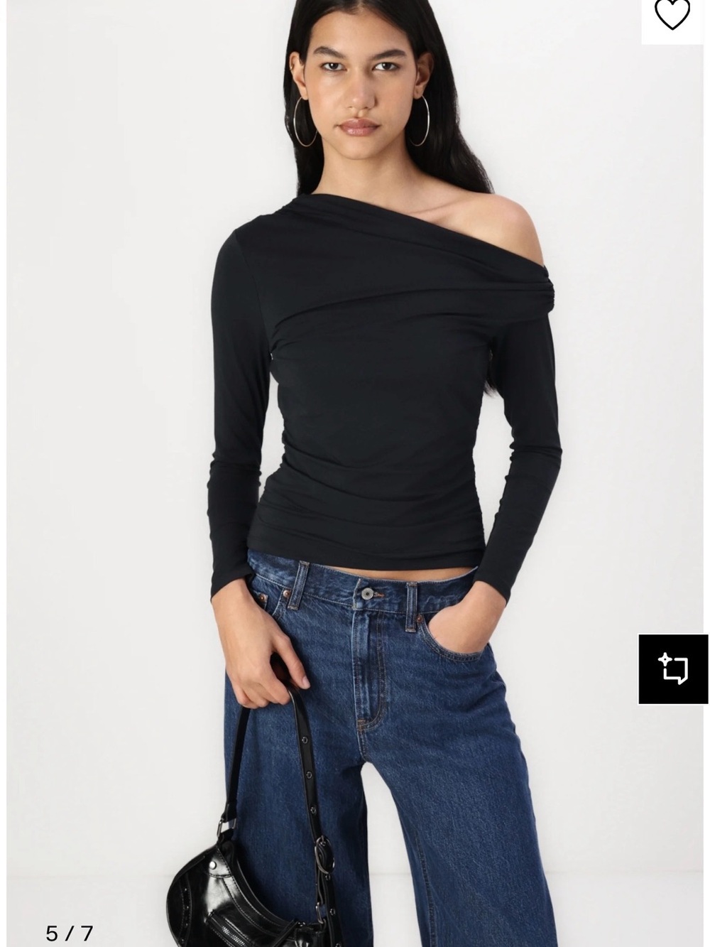 Abercrombie modal blend off the shoulder long sleeve top